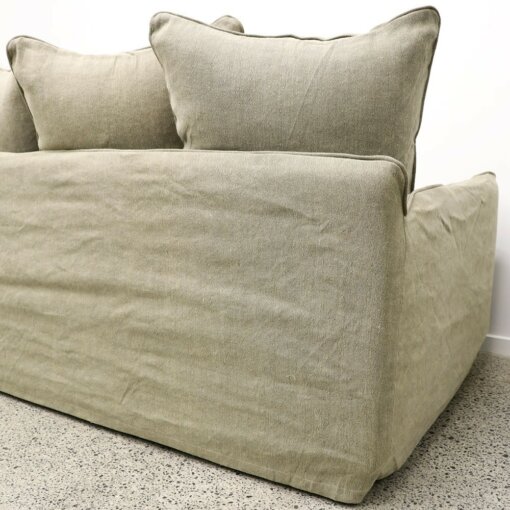 LOTUS SLIPCOVER SOFA 3 SEATER – KHAKI - Image 6