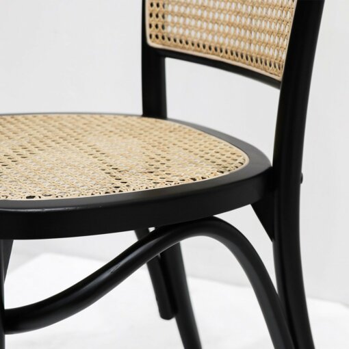 BENTWOOD RATTAN DINING CHAIR – BLACK - Image 5