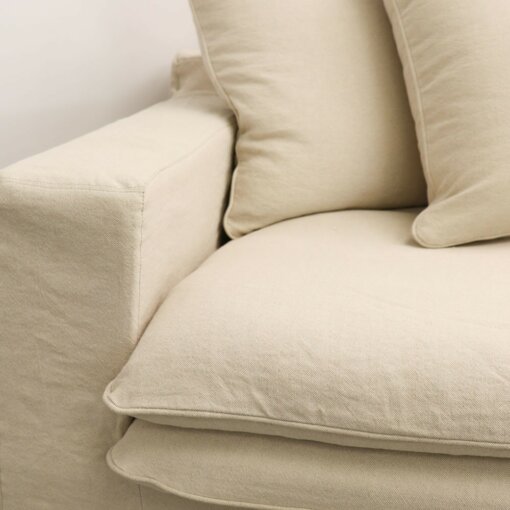 KEELY SLIPCOVER SOFA 2 SEATER – OATMEAL - Image 4