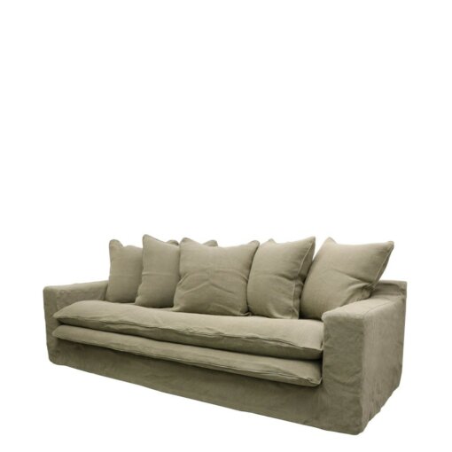 KEELY SLIPCOVER SOFA 3 SEATER – KHAKI - Image 2