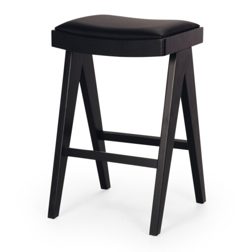 palma barstool black oak pu seat