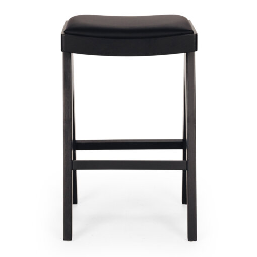 PALMA BARSTOOL BLACK OAK PU SEAT - Image 4