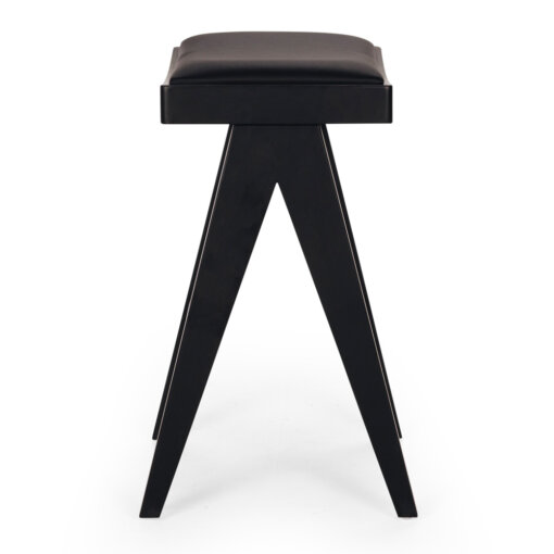 PALMA BARSTOOL BLACK OAK PU SEAT - Image 3