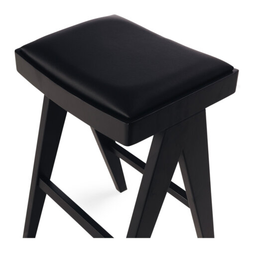 PALMA BARSTOOL BLACK OAK PU SEAT - Image 2