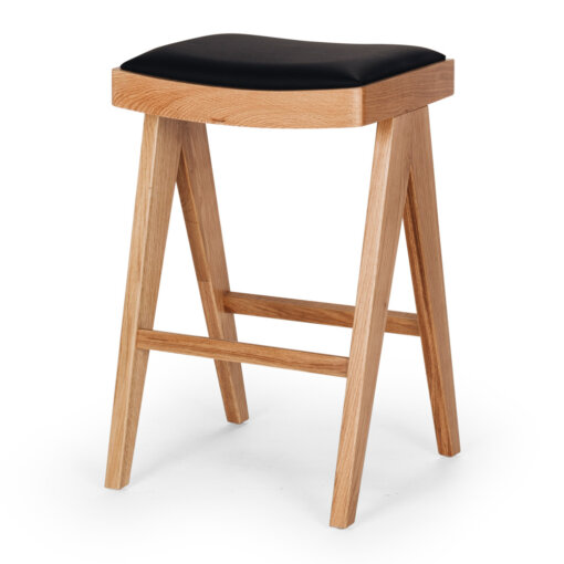 palma barstool natural oak pu seat