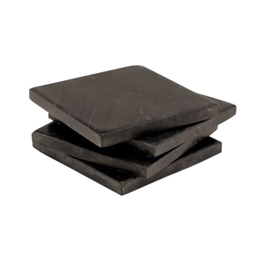 MARBLE SQUARE COASTERS BLACK SET OF 4 - Image 3