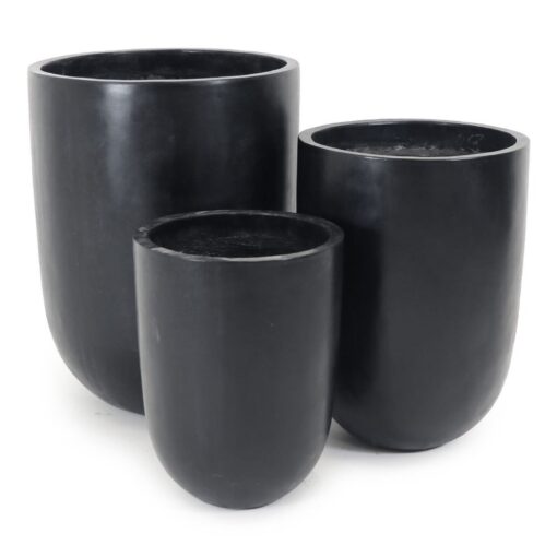 OMAHA BLACK CONCRETE PLANTER - LARGE - Image 4