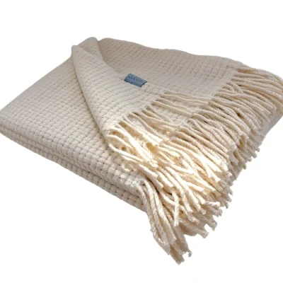 CATLIN NEW ZEALAND WOOL THROW – CREAM