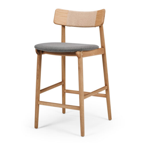 NILES HIGHBACK BARSTOOL NATUAL OAK FABRIC