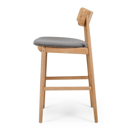 NILES HIGHBACK BARSTOOL NATUAL OAK FABRIC - Image 4