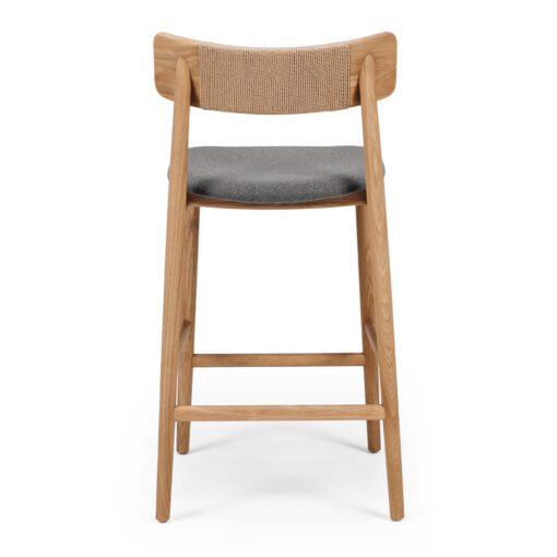 NILES HIGHBACK BARSTOOL NATUAL OAK FABRIC - Image 5