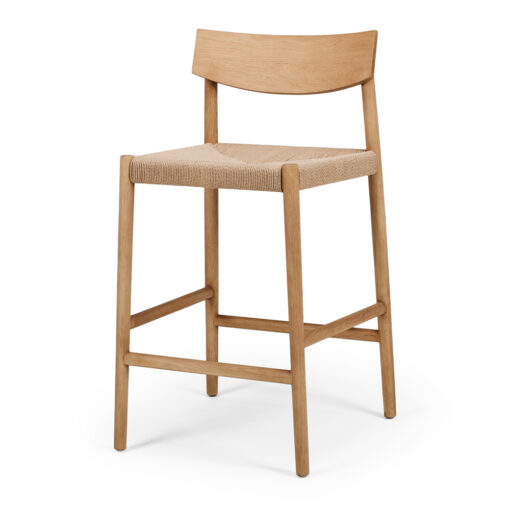 INGRID HIGH BACK BARSTOOL OAK NATURAL ROPE