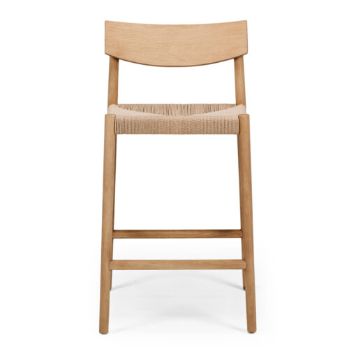 INGRID HIGH BACK BARSTOOL OAK NATURAL ROPE - Image 3