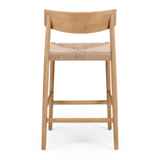 INGRID HIGH BACK BARSTOOL OAK NATURAL ROPE - Image 5