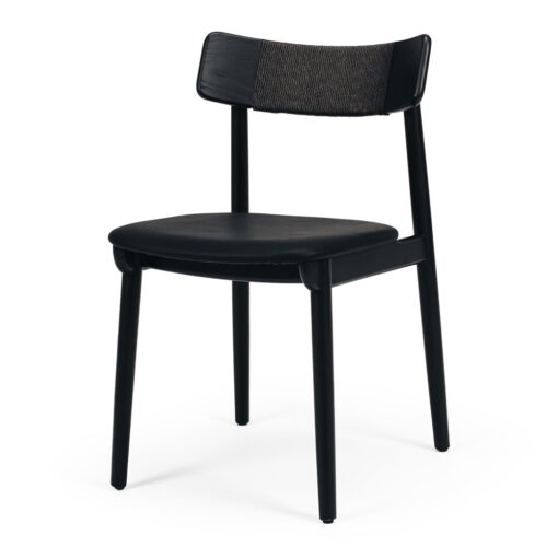 NILES DINING CHAIR BLACK OAK PU