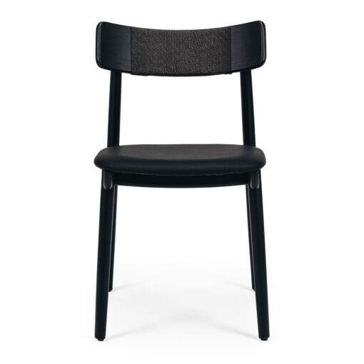 NILES DINING CHAIR BLACK OAK PU - Image 3