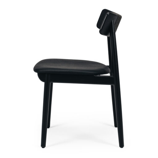 NILES DINING CHAIR BLACK OAK PU - Image 4