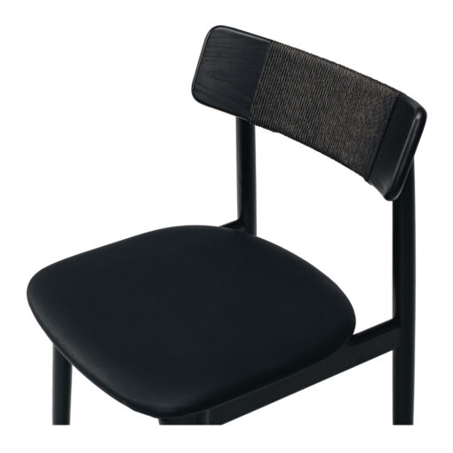 NILES DINING CHAIR BLACK OAK PU - Image 6