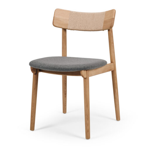 NILES DINING CHAIR NATURAL OAK FABRIC