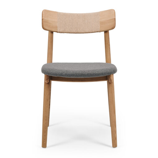 NILES DINING CHAIR NATURAL OAK FABRIC - Image 3