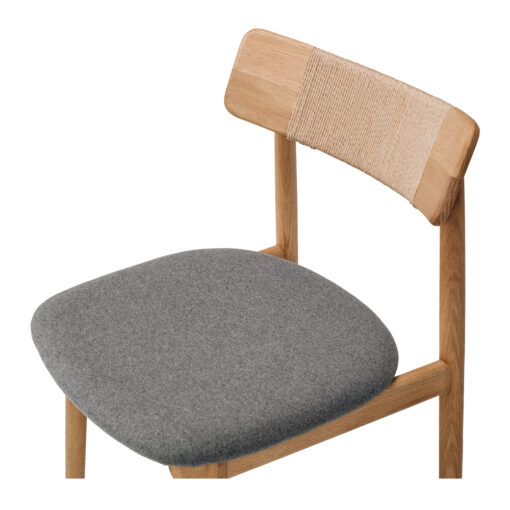 NILES DINING CHAIR NATURAL OAK FABRIC - Image 6