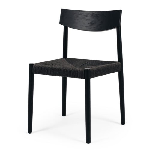 INGRID DINING CHAIR BLACK OAK ROPE