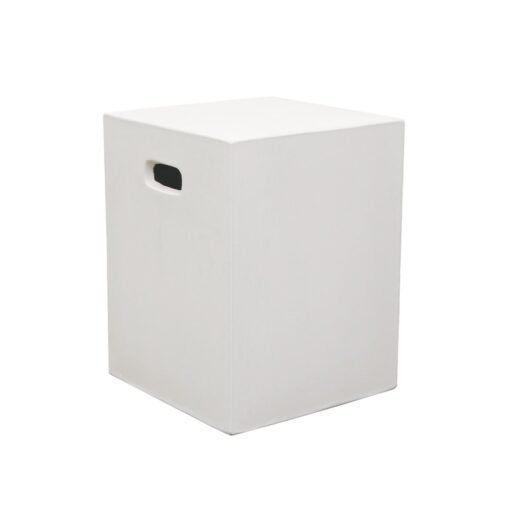 RECTANGLE CONCRETE STOOL / SIDE TABLE WHITE