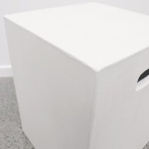 RECTANGLE CONCRETE STOOL / SIDE TABLE WHITE - Image 2