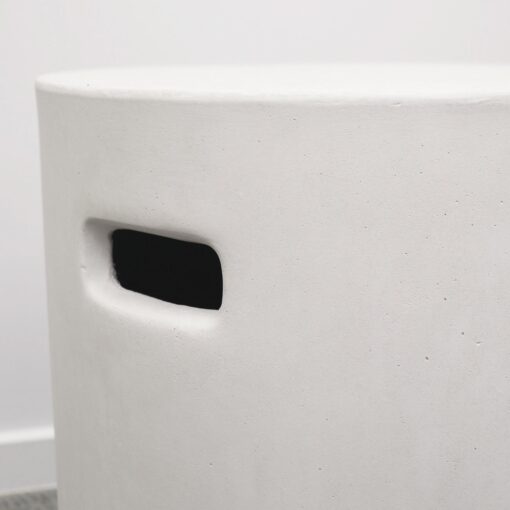 WHITE CONCRETE PIPE SIDE TABLE / STOOL - Image 3