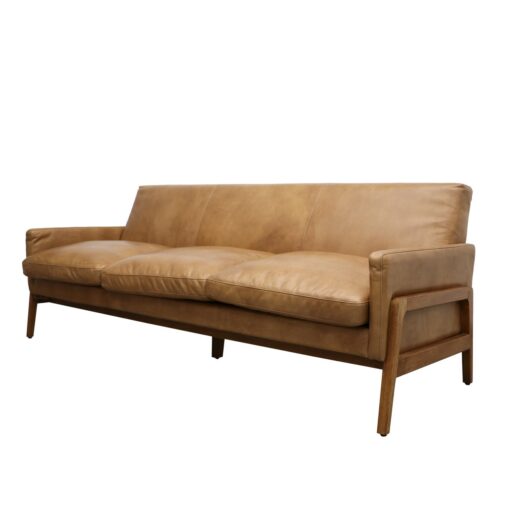 SAWYER 3 SEATER SOFA - TAN LEATHER - Image 3