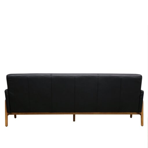 SAWYER 3 SEATER SOFA - BLACK LEATHER - Image 4