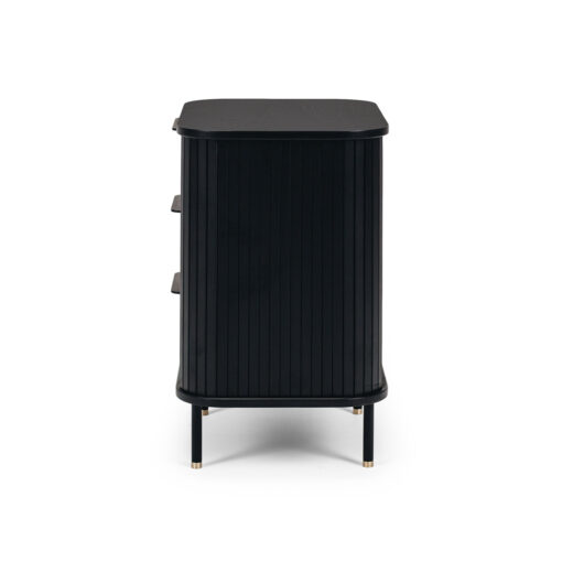 ANDERS 3DRW BED SIDE TABLE BLACK - Image 4