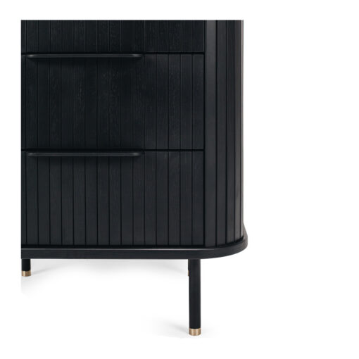 ANDERS 3DRW BED SIDE TABLE BLACK - Image 6