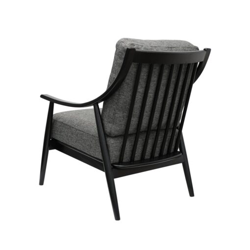 GREER OAK ARMCHAIR DARK GREY WITH BLACK FRAME - Image 6