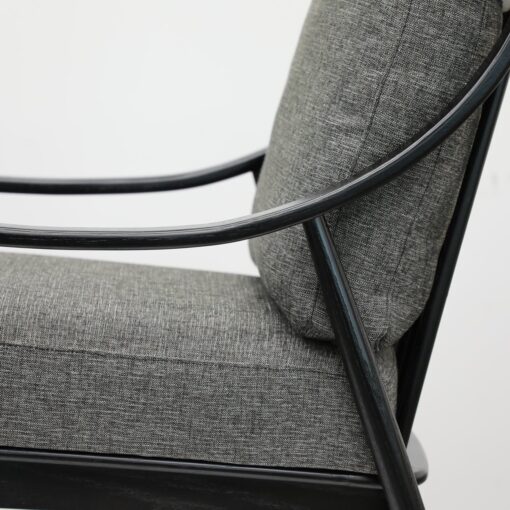 GREER OAK ARMCHAIR DARK GREY WITH BLACK FRAME - Image 3