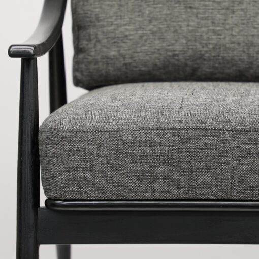 GREER OAK ARMCHAIR DARK GREY WITH BLACK FRAME - Image 4