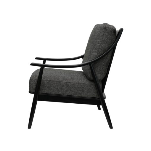 GREER OAK ARMCHAIR DARK GREY WITH BLACK FRAME - Image 7