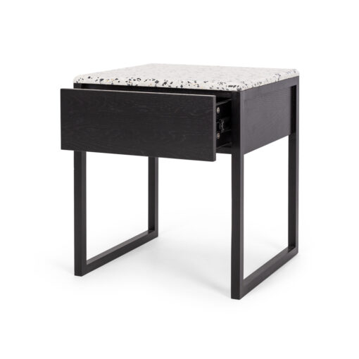 AVALON BLACK OAK SIDE TABLE TERRAZZO TOP - Image 3