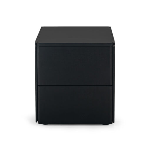 cube black bed side table