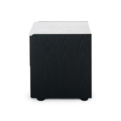 CUBE BLACK OAK BEDSIDE MARBLE TOP - Image 4