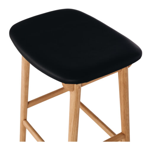 NILES BAR STOOL NATURAL OAK / BLACK SEAT - Image 5