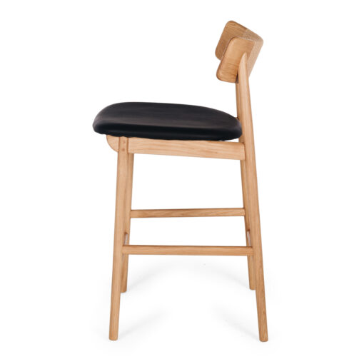 NILES HIGHBACK BARSTOOL NATUAL OAK PU - Image 4