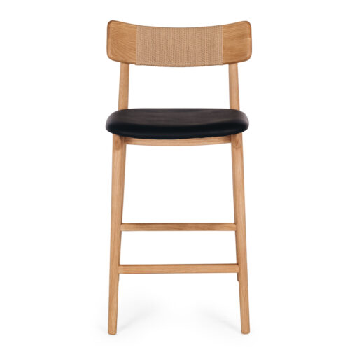 NILES HIGHBACK BARSTOOL NATUAL OAK PU - Image 2