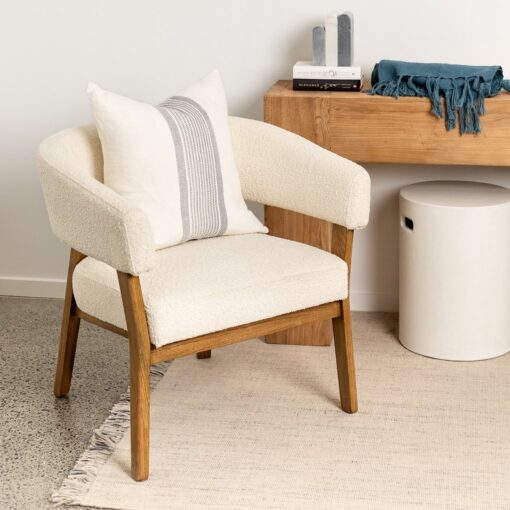 TULSA FABRIC ARMCHAIR - CREAM BOUCLE - Image 7