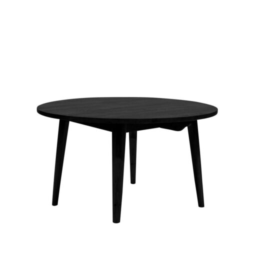 VAASA ROUND OAK DINING TABLE MATT BLACK 120CM