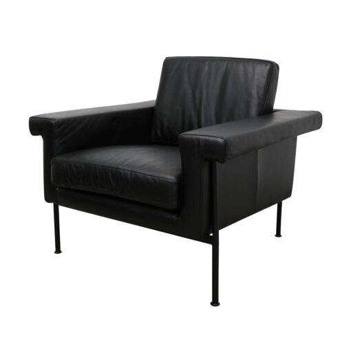 LORENZO ARMCHAIR - BLACK LEATHER