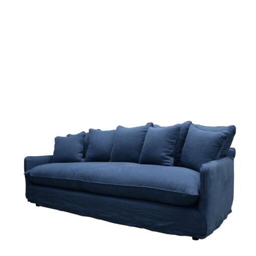 LOTUS SLIPCOVER SOFA 3 SEATER – NAVY - Image 2