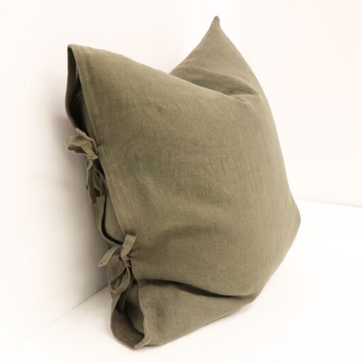 TULLY TIE CUSHION - OLIVE GREEN - Image 3