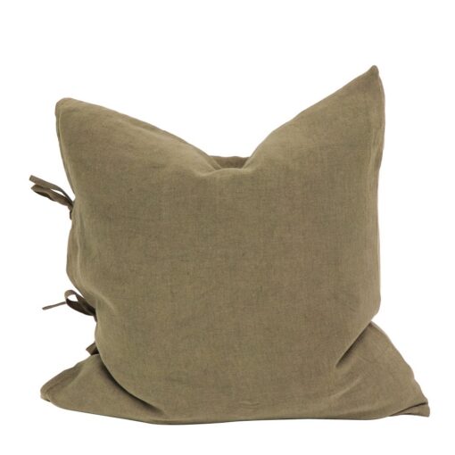 TULLY TIE CUSHION - OLIVE GREEN