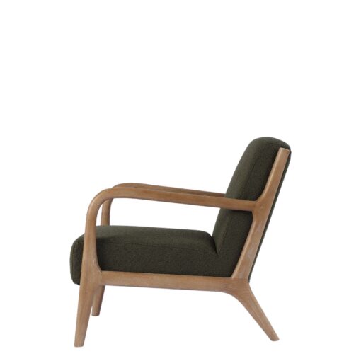 LUCA OCCASIONAL CHAIR FABRIC GREEN WITH WASHED OAK FRAME - Image 4